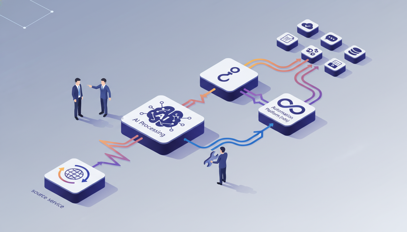 Иллюстрация к статье: Webhook Автоматизация с AI: связываем сервисы без кода через n8n