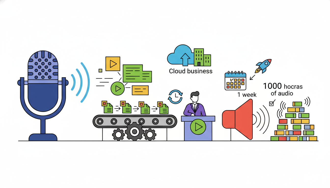 Иллюстрация к статье: Text-to-Speech для бизнеса: как создать 1000 часов аудио за неделю в 2025