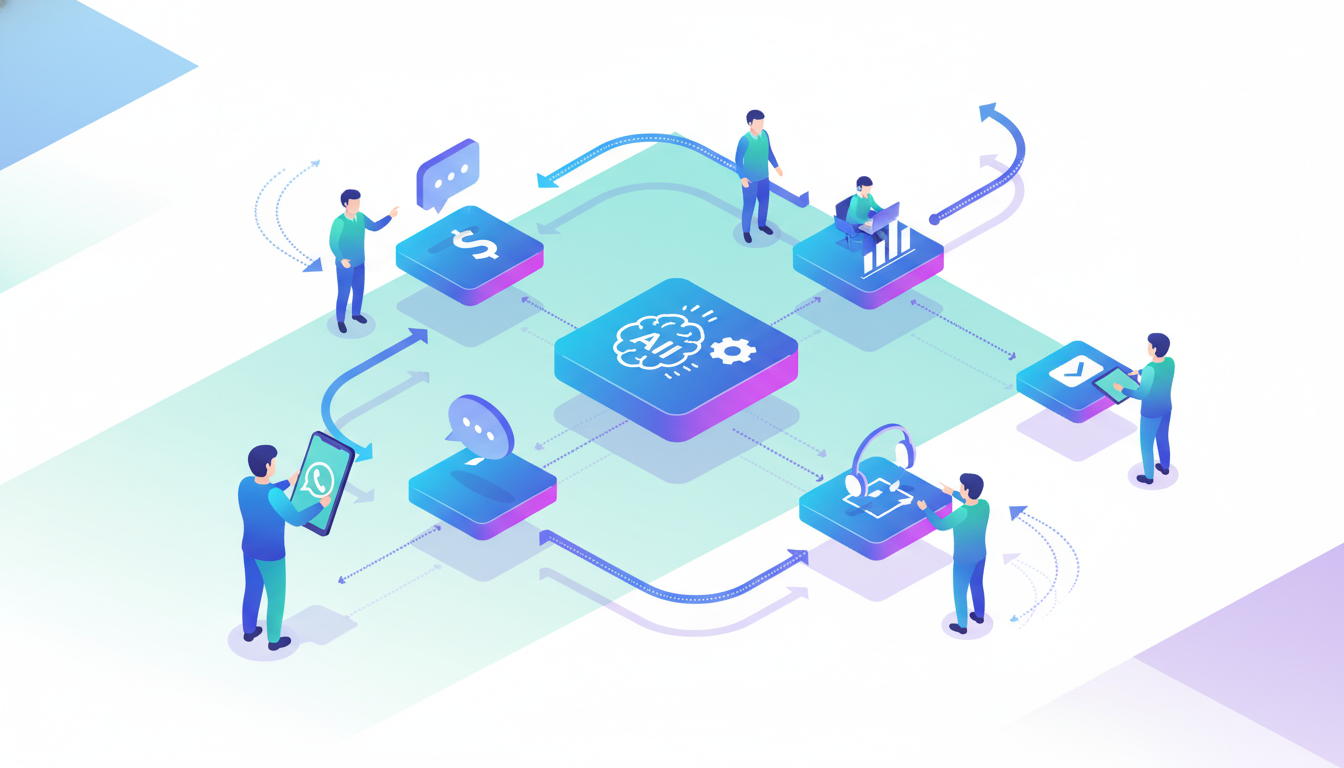 Иллюстрация к статье: WhatsApp Business API + AI для бизнеса