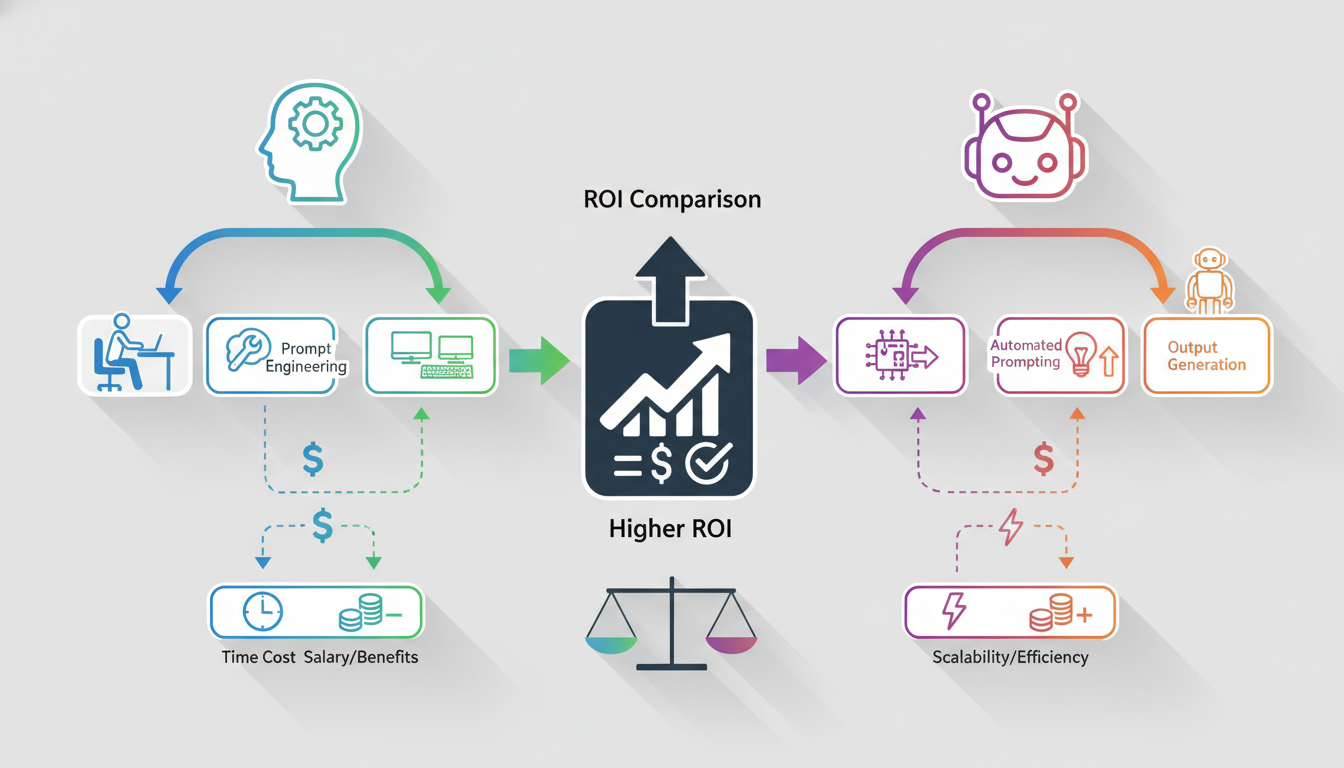Иллюстрация к статье: Prompt инженер в штат или бот? ROI сравнение