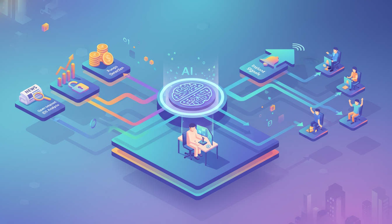 Иллюстрация к статье: AI Crypto Screener 2025: умный бот для трейдеров с анализом новостей, пампов, OI и мгновенными сигналами