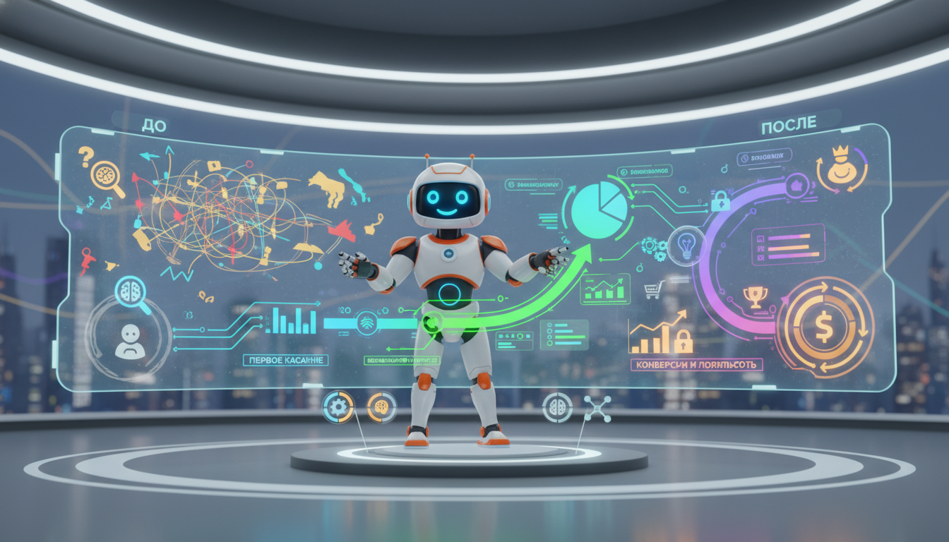 Инфографика: Customer Journey Mapping с AI: от первого касания до конверсии